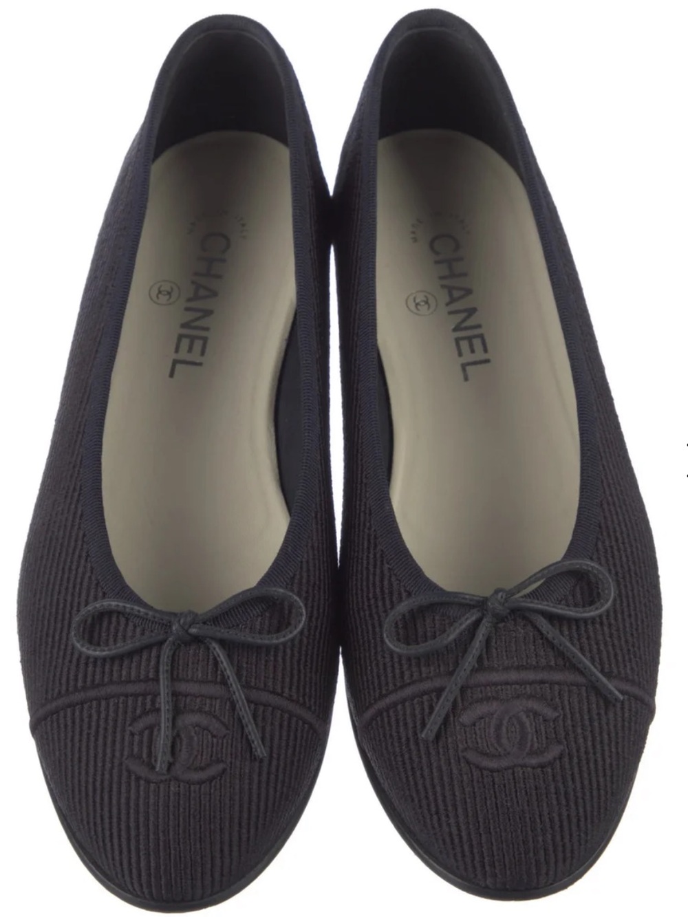 LAST CHANCE - CHANEL navy ballet flats - size 39.5